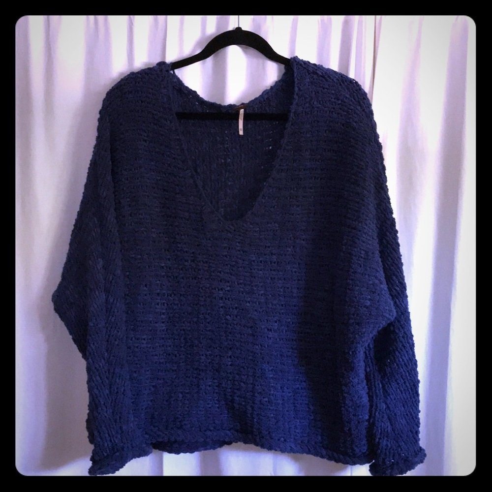 Free People Dolphin Bay V-Neck Sweater XS